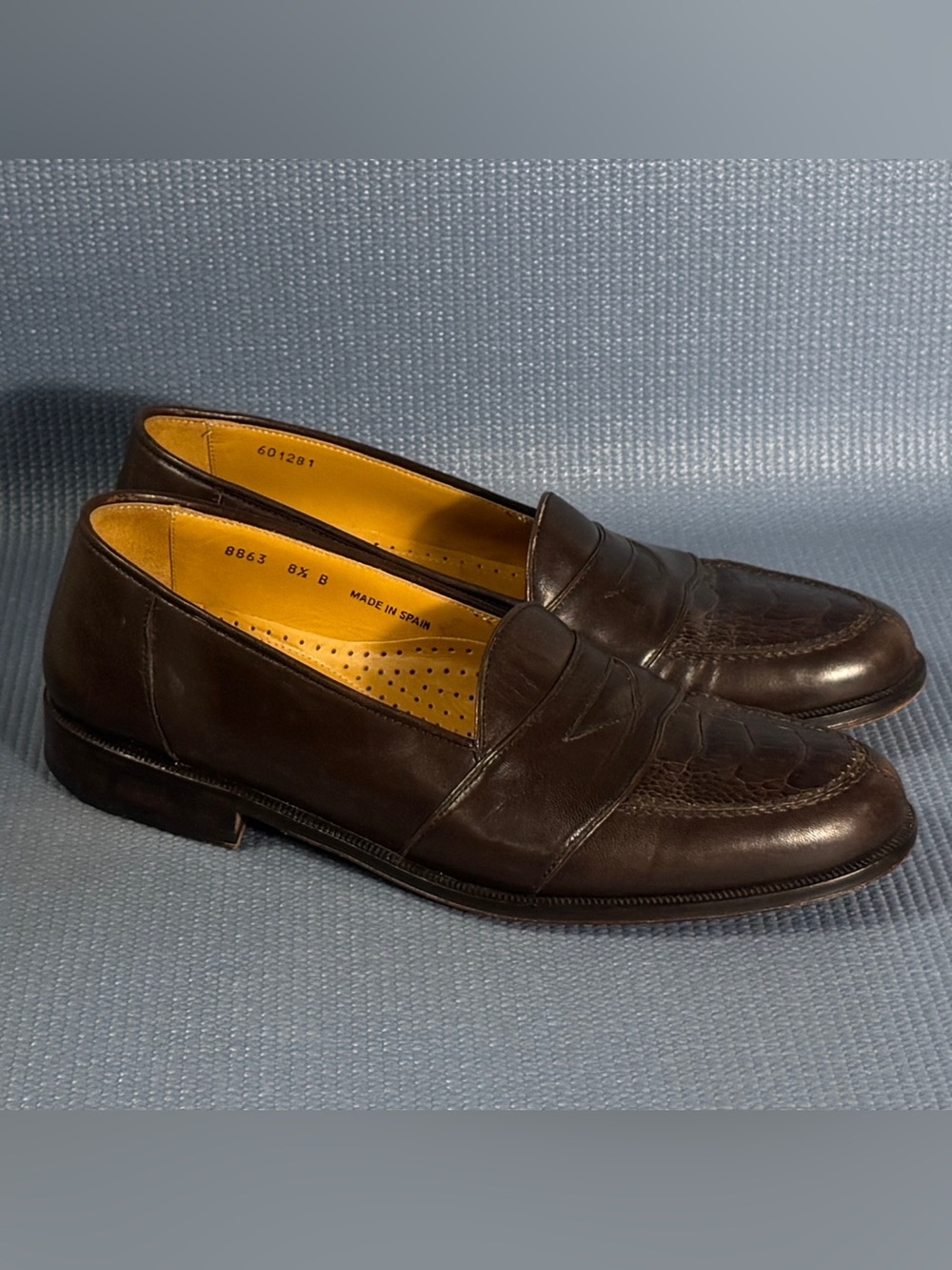 Magnanni Raul Lizard Skin Penny Loafers Style 8863 Slip On Shoes Men’s Size 8.5